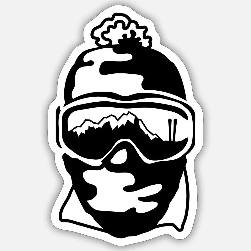Lunettes de ski - Sticker taille S (10 x 10 cm) - blanc mat