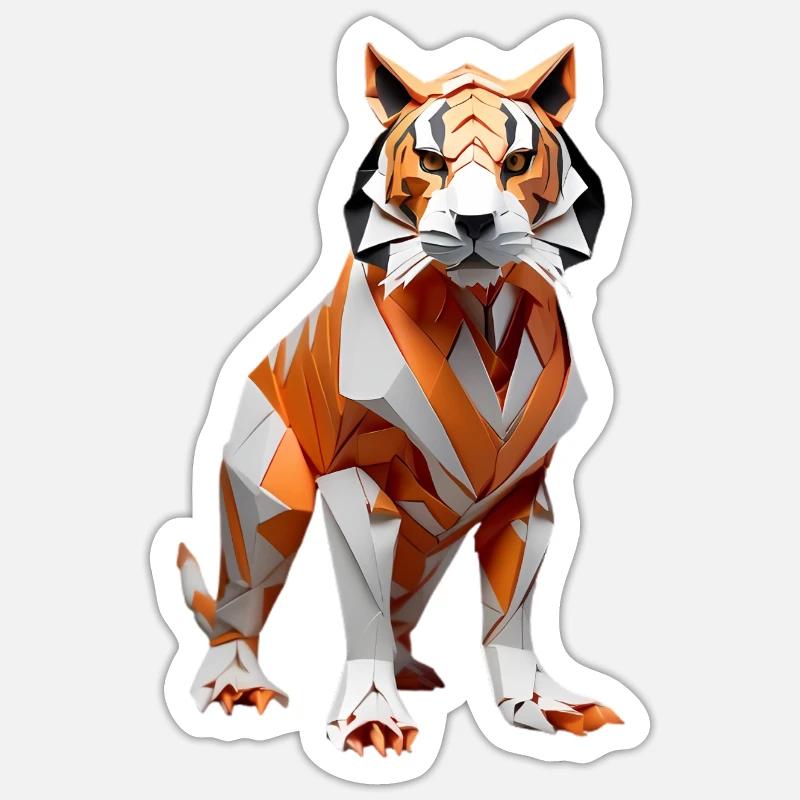 Geometric Low-Poly Tiger Sticker size S (10 x 10 cm)