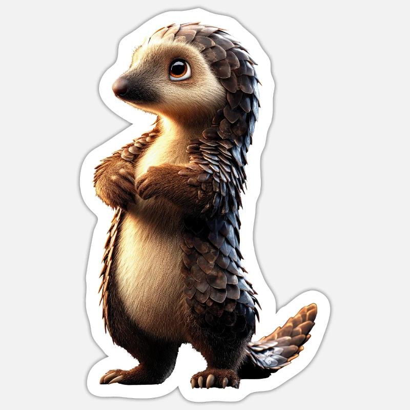 Pangolin Pangolin Pine Cone Pangolins - Sticker size S (10 x 10 cm) - white matte