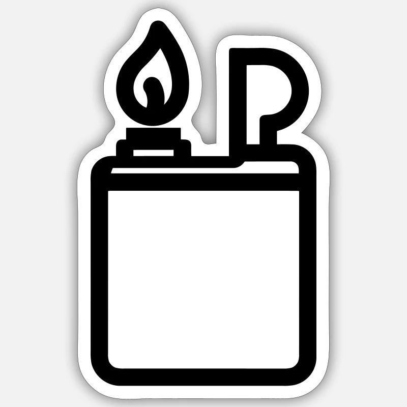 briquet - Sticker taille S (10 x 10 cm) - blanc mat