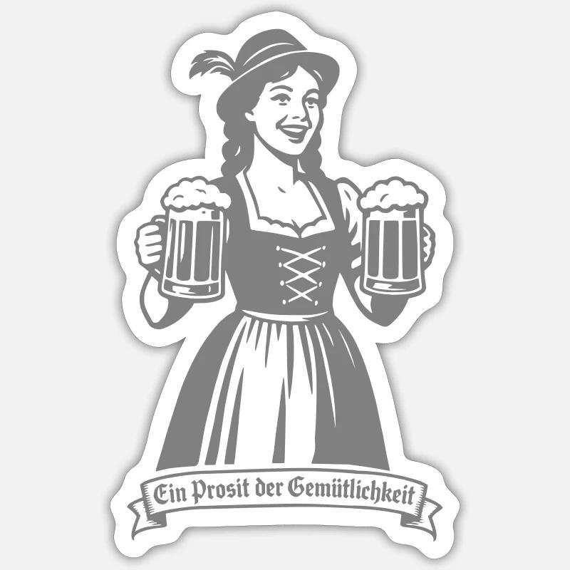 Ein Prosit der Gemütlichkeit - Sticker taille S (10 x 10 cm) - blanc mat