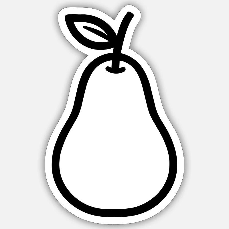 Birne - Sticker Größe S (10 x 10 cm) - Mattweiß
