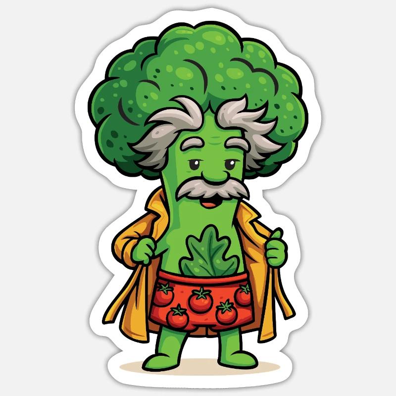 Einstein Broccoli - Sticker size S (10 x 10 cm) - white matte