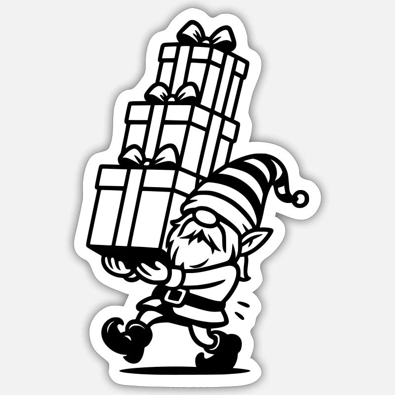 wichtel geschenke - Sticker Größe S (10 x 10 cm) - Mattweiß
