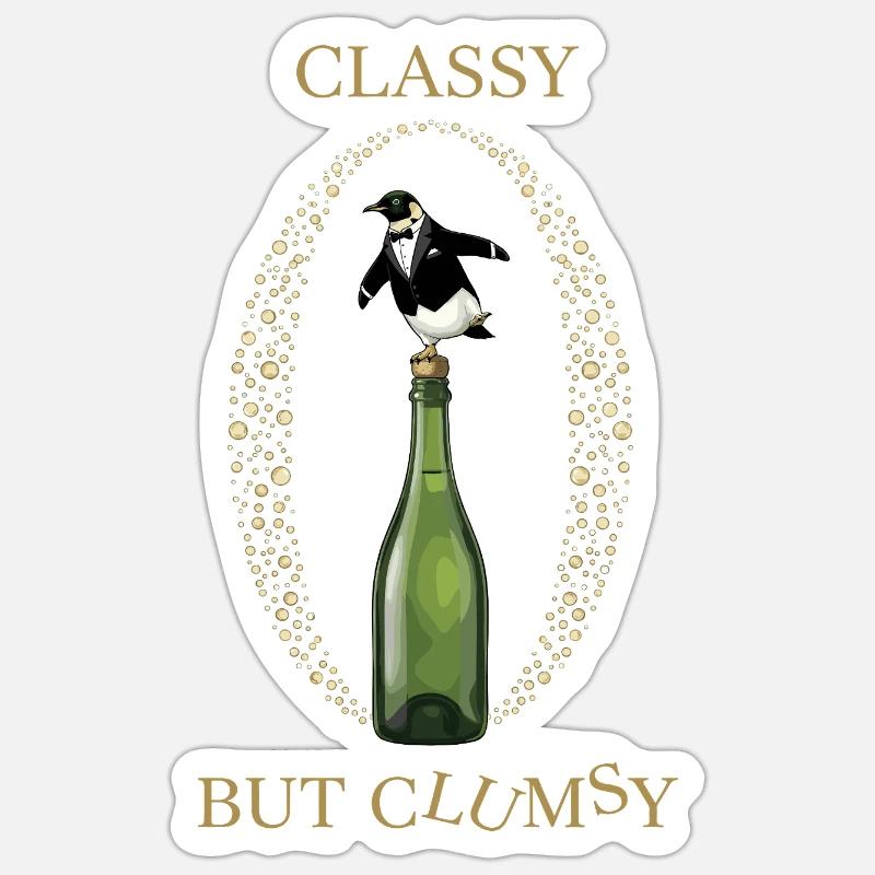 Classy Clumsy Penguin Sticker size S (10 x 10 cm)