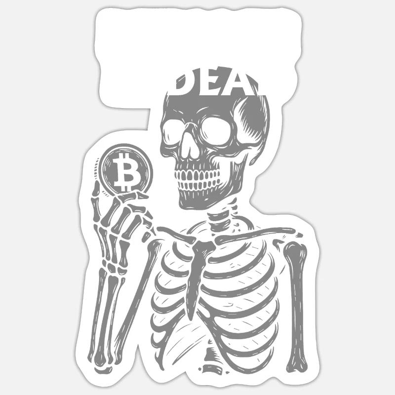 Bitcoin ist ein totes Skelett - Sticker Größe S (10 x 10 cm) - Mattweiß