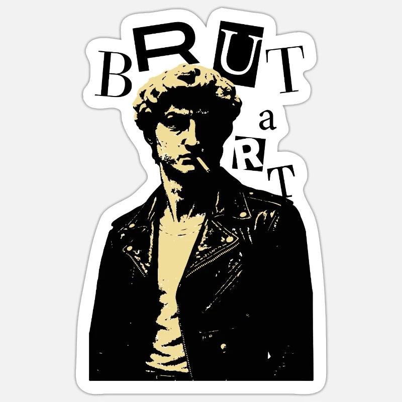 David Michelangelo Icon Leather Statue - Sticker size S (10 x 10 cm) - white matte