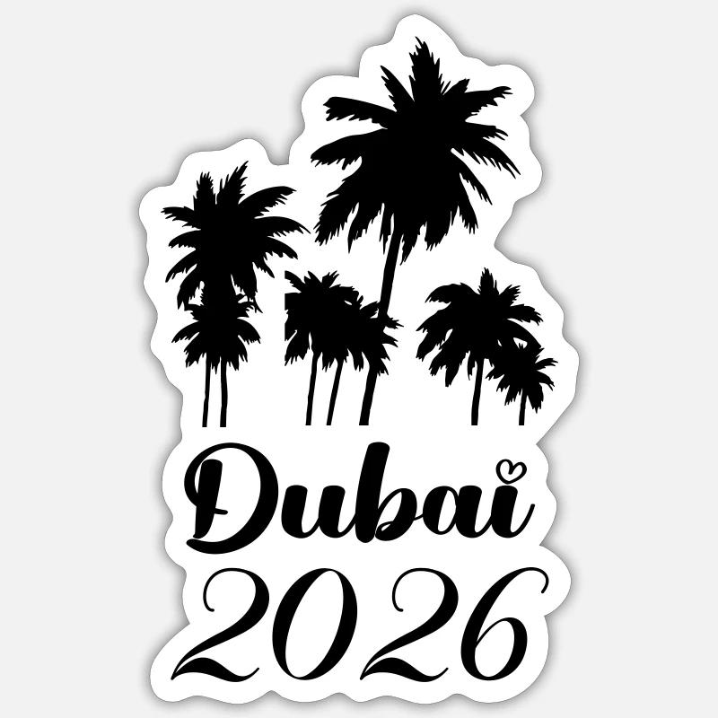Dubaï 2026 - Sticker taille S (10 x 10 cm) - blanc mat