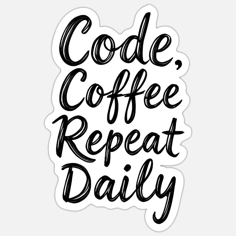 Code Sleep Debug Repeat Programmer Shirt Sticker size S (10 x 10 cm)
