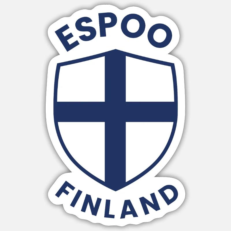 Conception du bouclier d’Espoo Finland - Sticker taille S (10 x 10 cm) - blanc mat