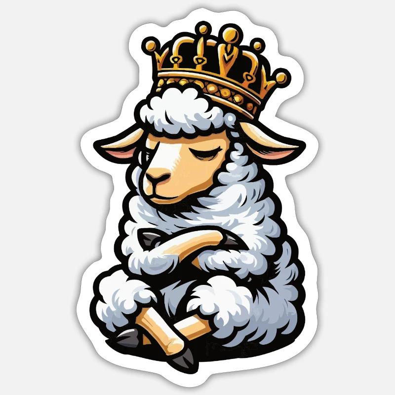 Schaf Schafe Schäfer Schafhalter Schafbock - Sticker Größe S (10 x 10 cm) - Mattweiß