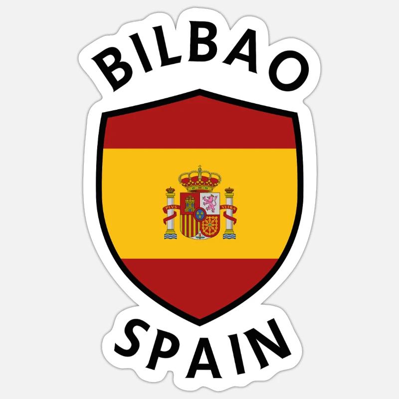 Bilbao Shield Spain Crest Tee - Sticker size S (10 x 10 cm) - white matte