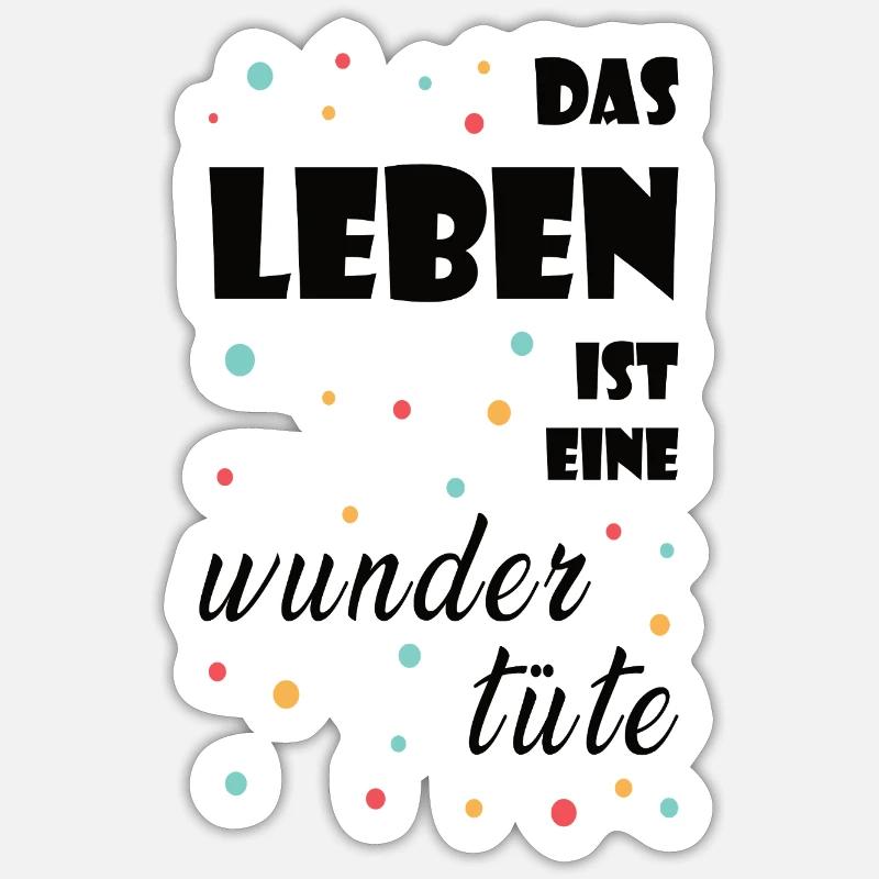 Das Leben ist eine Wundertüte - Sticker Größe S (10 x 10 cm) - Mattweiß