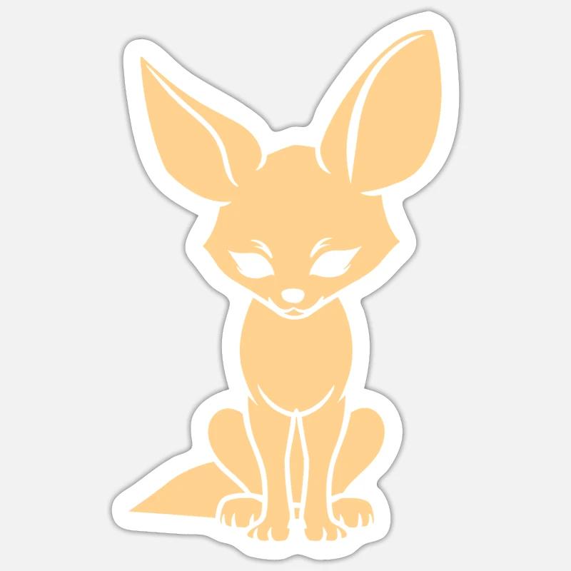 fennec - Sticker taille S (10 x 10 cm) - blanc mat
