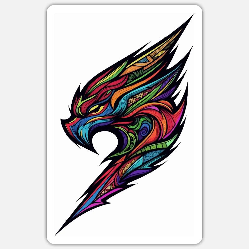Fiery Phoenix Wing - Sticker size S (10 x 10 cm) - white matte