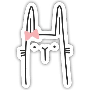 Bunny Girl Easter Bunny - Sticker size S (10 x 10 cm) - white matte - Front