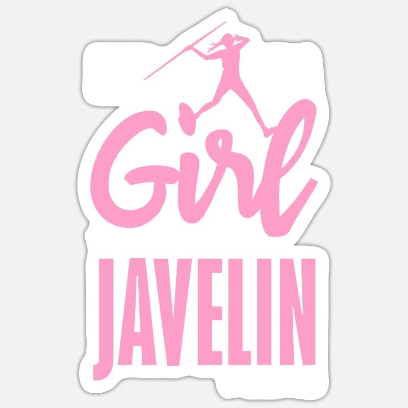 Speerwerferin mit Spaß-Statement - Sticker Größe S (10 x 10 cm) - Mattweiß