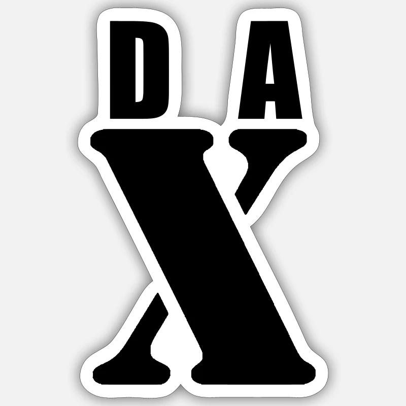 Dax – Conception du prénom | Typographie minimale Sticker taille S (10 x 10 cm)