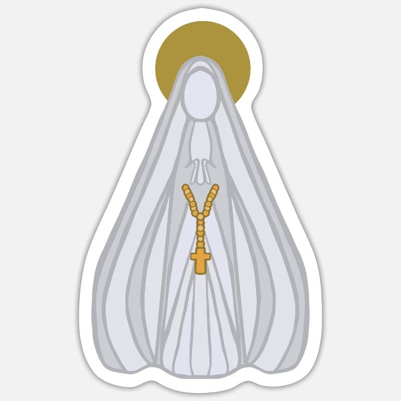 Virgin Mary Rosary Veil Sticker size S (10 x 10 cm)