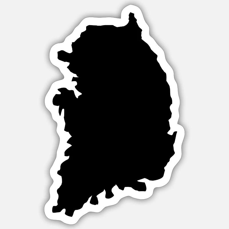 Carte de la Corée du Sud Sticker taille S (10 x 10 cm)