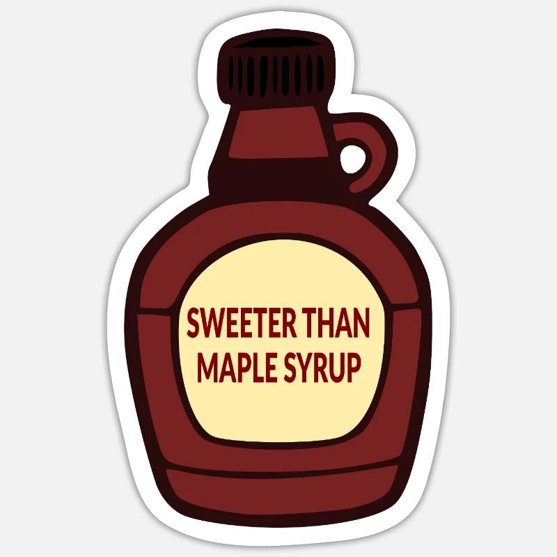 Ahornsirup Süßes Kompliment - Sticker Größe S (10 x 10 cm) - Mattweiß