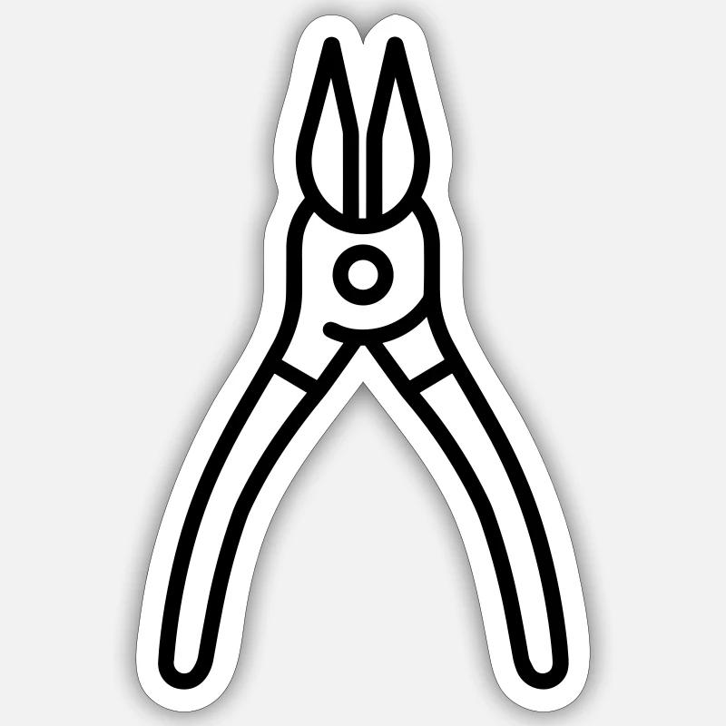 pince - Sticker taille S (10 x 10 cm) - blanc mat