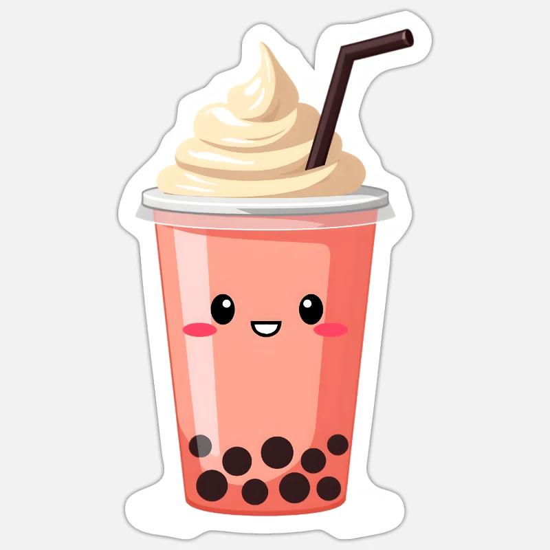 Bubble Tea - Sticker size S (10 x 10 cm) - white matte