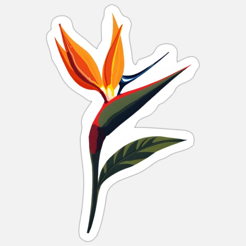 Paradiesvogelblume  - Sticker Größe S (10 x 10 cm) - Mattweiß