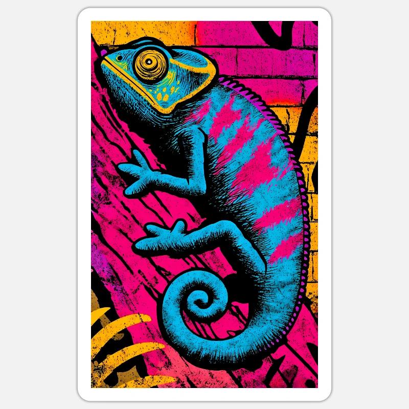 chameleon - Sticker size S (10 x 10 cm) - white matte