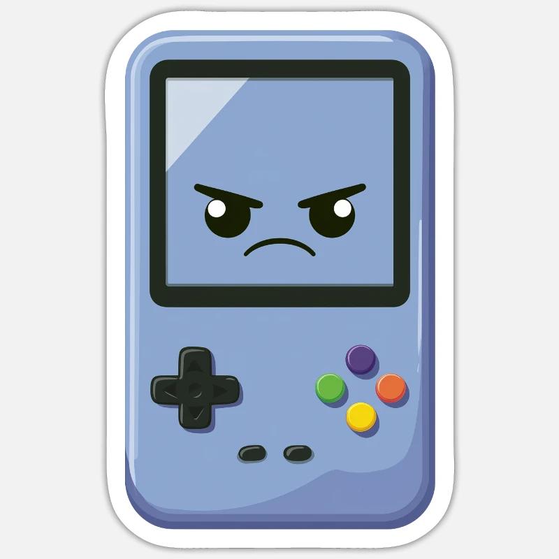 Console jeu énervée drôle - Sticker taille S (10 x 10 cm) - blanc mat