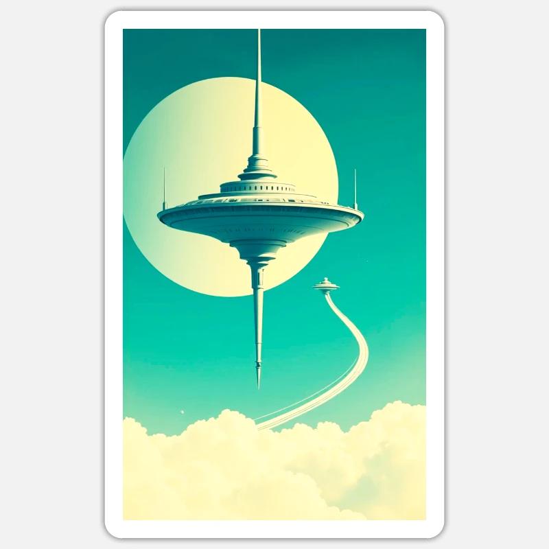 Cities Begin to Float Above the Clouds Sticker size S (10 x 10 cm)