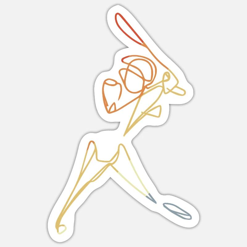 Cricketer Sketch - Sticker size S (10 x 10 cm) - white matte