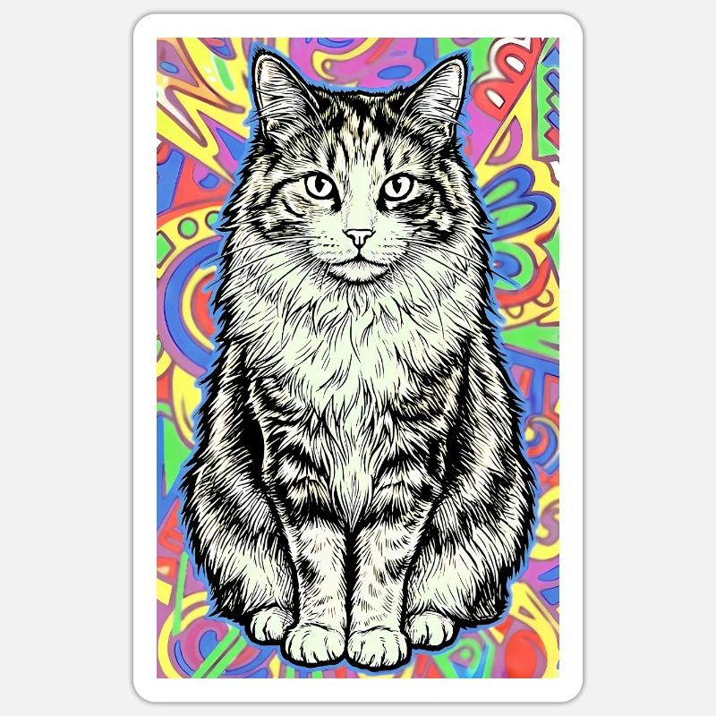 cat - Sticker size S (10 x 10 cm) - white matte