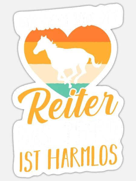 Reiten Pferdeliebhaber Reiterhof Pferde - Sticker Größe S (10 x 10 cm) - Mattweiß