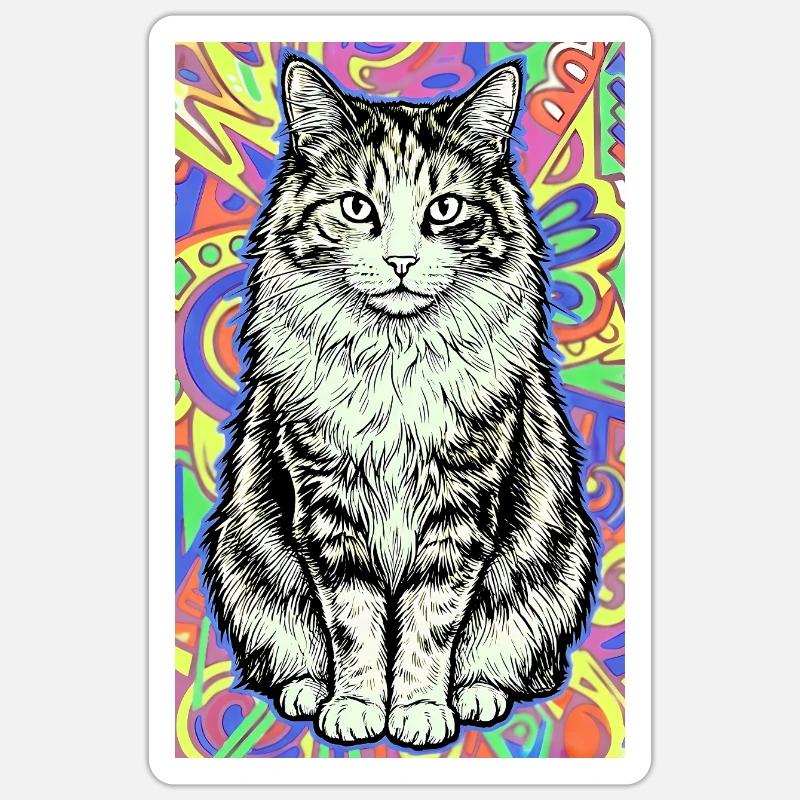 cat - Sticker size S (10 x 10 cm) - white matte