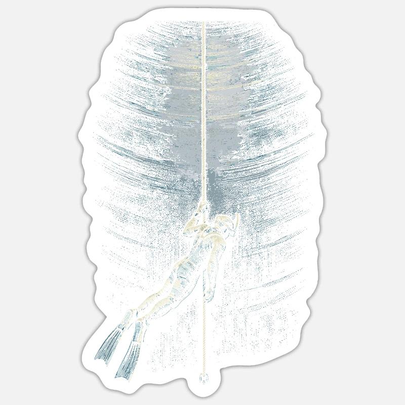 Apnoetauchen Freitauchen - Sticker Größe S (10 x 10 cm) - Mattweiß