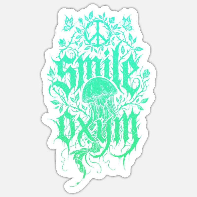 Glowing Algae Jellyfish Jungle - Sticker size S (10 x 10 cm) - white matte
