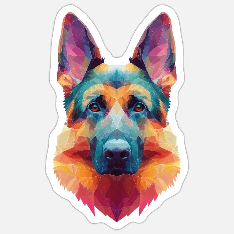 Schäferhund - Sticker Größe S (10 x 10 cm) - Mattweiß