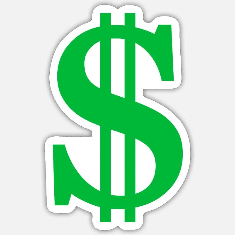 Dollarzeichen - Sticker Größe S (10 x 10 cm) - Mattweiß