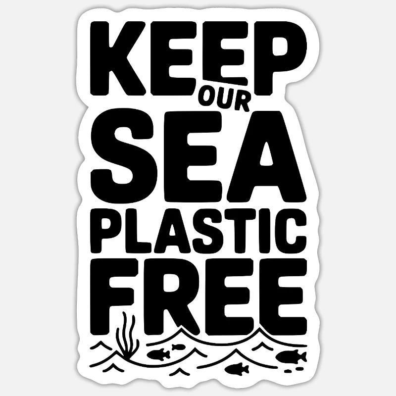 Keep Our Sea Plastic Free - Sticker size S (10 x 10 cm) - white matte