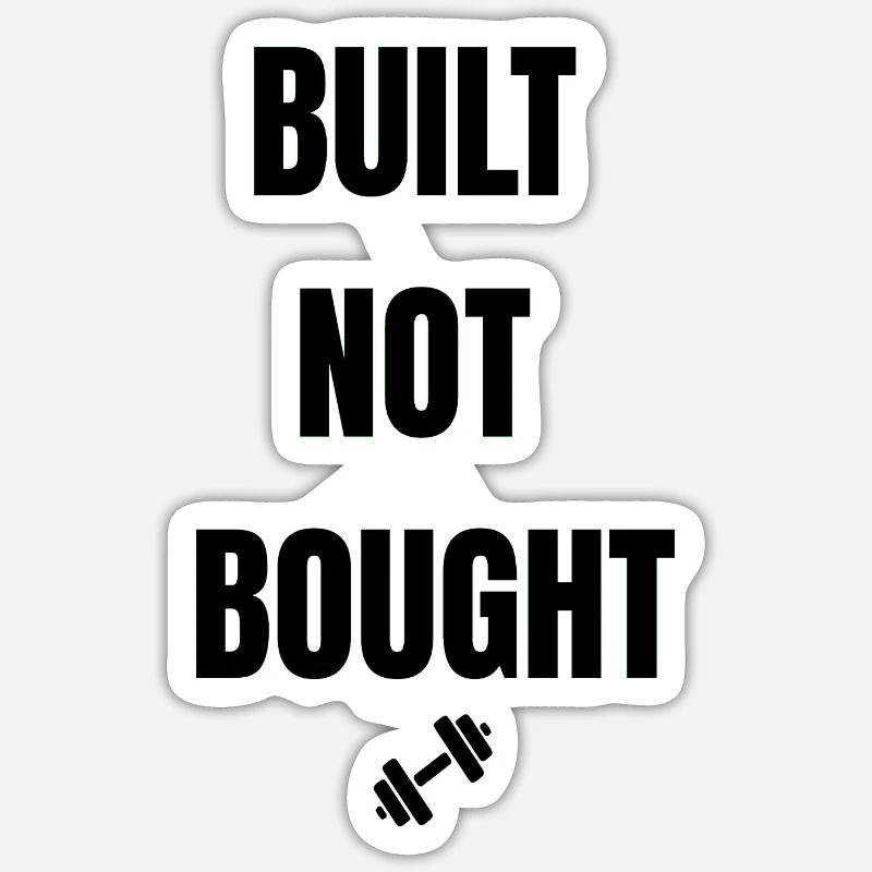 Construit pas acheté - Sticker taille S (10 x 10 cm) - blanc mat
