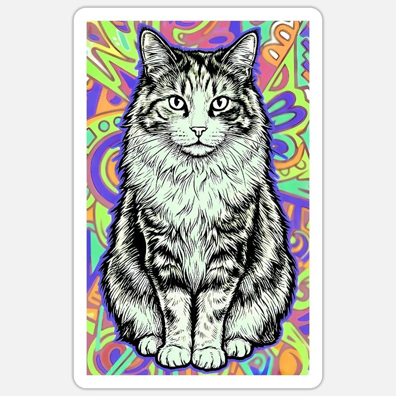 cat - Sticker size S (10 x 10 cm) - white matte