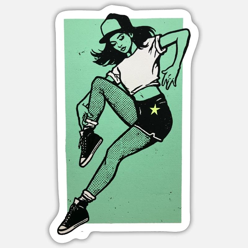 Danseuse #4 - Sticker taille S (10 x 10 cm) - blanc mat