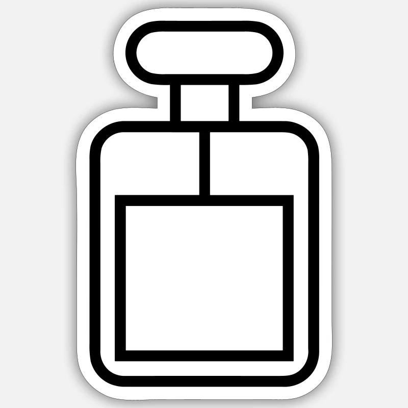 Parfümflasche - Sticker Größe S (10 x 10 cm) - Mattweiß