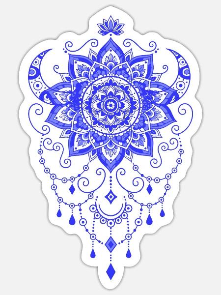 Spiritualität Heilige Geometrie Lotusblume Zen - Sticker Größe S (10 x 10 cm) - Mattweiß