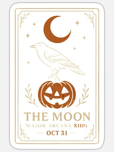 Gruseliger Halloween-Rabe - Sticker Größe S (10 x 10 cm) - Mattweiß