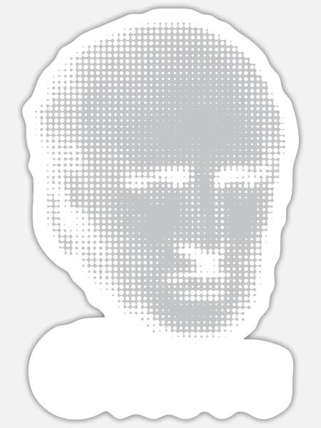 Cicero-Kopf - Sticker Größe S (10 x 10 cm) - Mattweiß