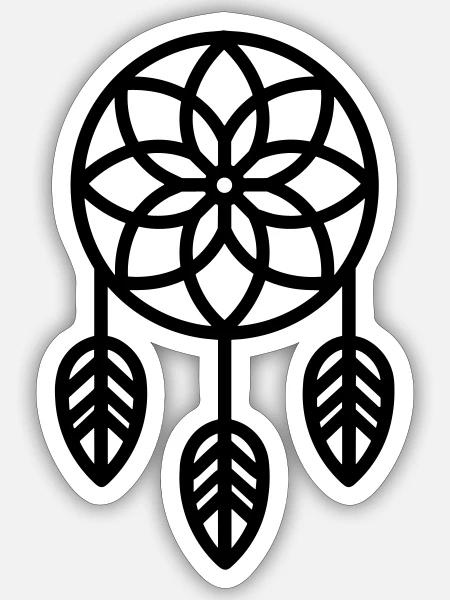 Traumfänger - Sticker Größe S (10 x 10 cm) - Mattweiß