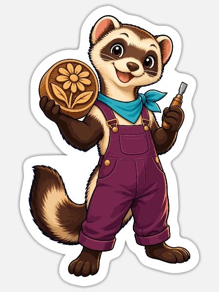 Pfotenwerkstatt Blütenholz - Sticker Größe S (10 x 10 cm) - Mattweiß