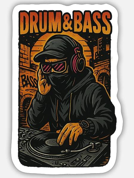 Schlagzeug und Bass - Sticker Größe S (10 x 10 cm) - Mattweiß